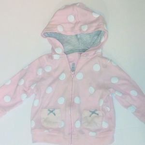 Pink polka dotted hoodie